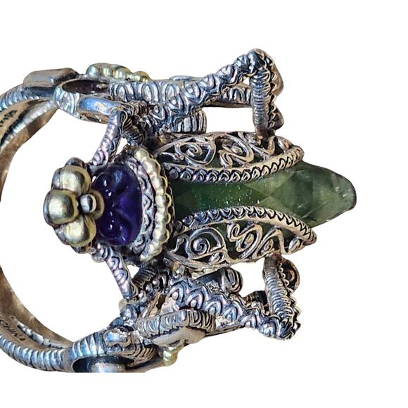 Barbara Bixby Jewelry Grasshopper Sterling Silver 18K Gold Filigree Ring Size 10 - Picture 9 of 16